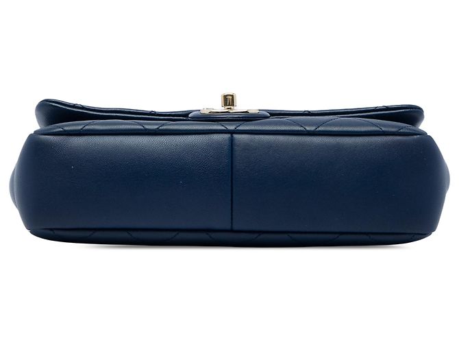 Borsa Chanel Small Lambskin Elegant Chain Single Flap blu - vista 3