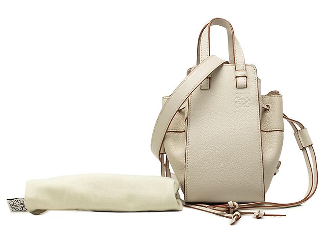 Borsa a tracolla LOEWE Mini Grained Calfskin Hammock bianca Bianco - vista 7
