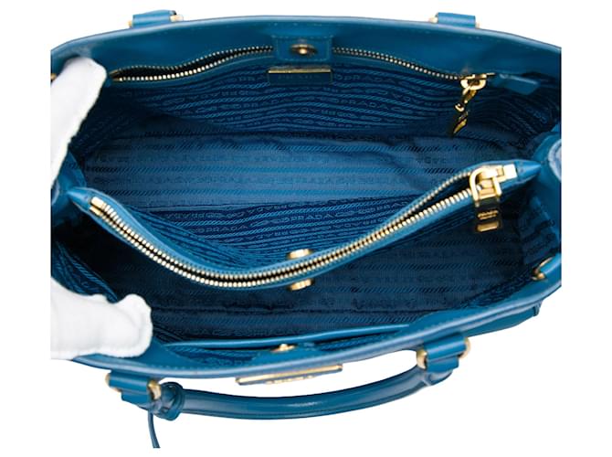 Borsa Prada Medium Saffiano Lux Galleria Blu - vista 4