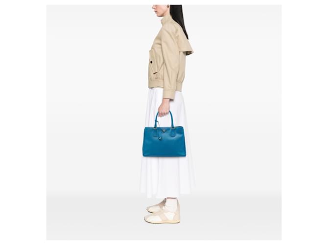 Borsa Prada Medium Saffiano Lux Galleria Blu - vista 6