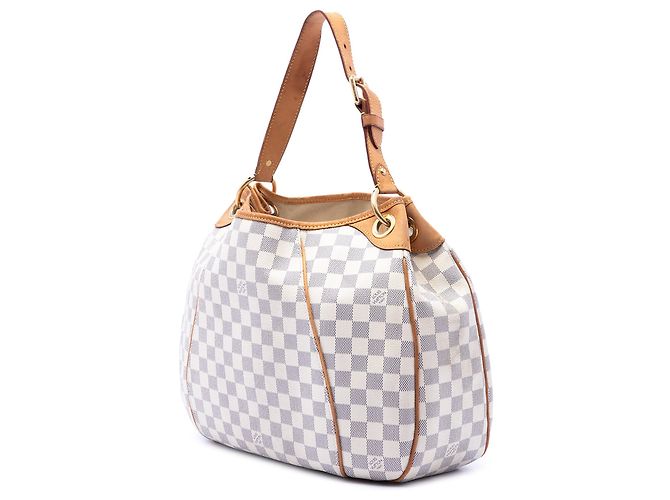 Borsa a tracolla Louis Vuitton Damier Azur Galliera PM bianca Bianco - vista 2