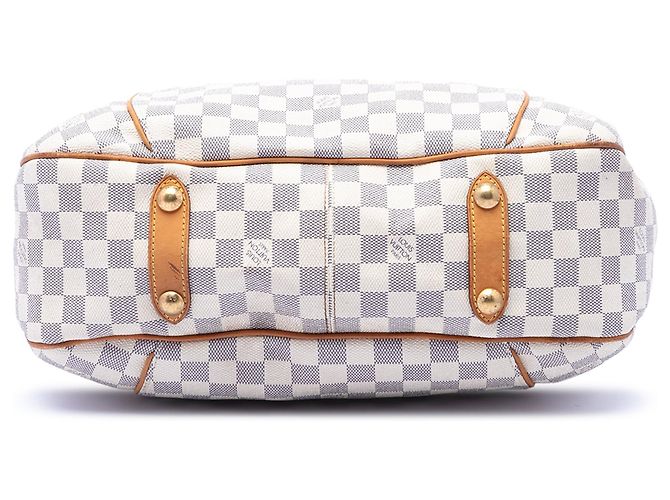 Borsa a tracolla Louis Vuitton Damier Azur Galliera PM bianca Bianco - vista 3