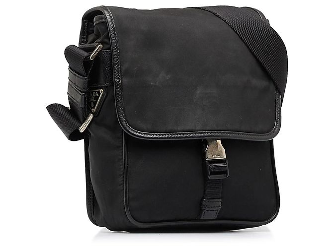 Bolsa Messenger Prada Tessuto preta com fivela Preto - vista 2