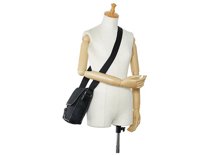 Bolsa Messenger Prada Tessuto preta com fivela Preto - vista 20