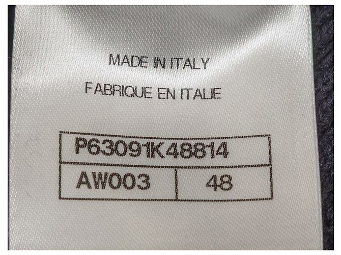 Marineblauer Chanel Baumwoll-Rippstrick-Cardigan Größe FR 48 - Ansicht 5