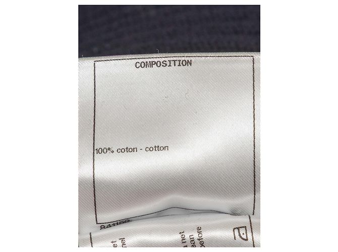 Marineblauer Chanel Baumwoll-Rippstrick-Cardigan Größe FR 48 - Ansicht 6