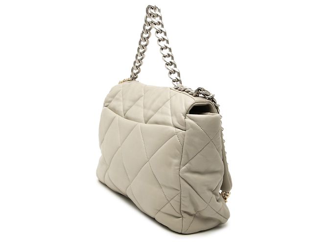 Borsa Chanel Maxi Lambskin 19 Flap Grigia Grigio - vista 2