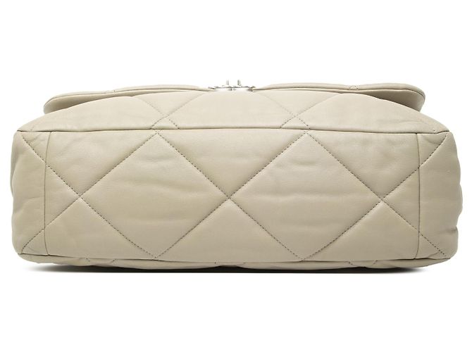 Borsa Chanel Maxi Lambskin 19 Flap Grigia Grigio - vista 3