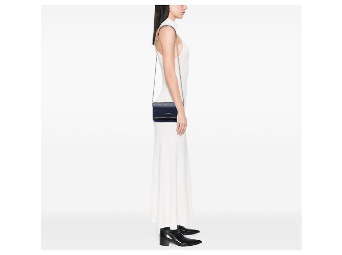 Borsa a tracolla Lady Coco Flap in Caviar e Scamosciato con cuciture CC Chanel blu - vista 6