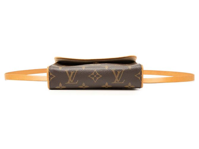Borsa a tracolla Louis Vuitton Monogram Pochette Florentine marrone - vista 3