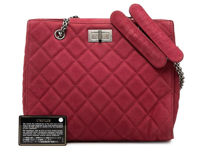 Tote Reissue 2.55 Chanel trapuntato Caviar rosso - vista 8