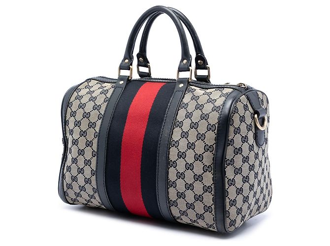 Borsa Boston e borsa satchel Gucci Medium GG Canvas Web beige - vista 2