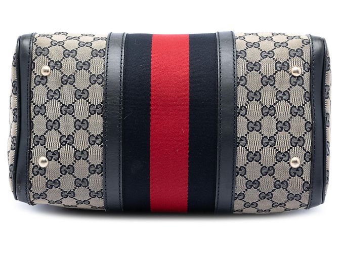 Borsa Boston e borsa satchel Gucci Medium GG Canvas Web beige - vista 3