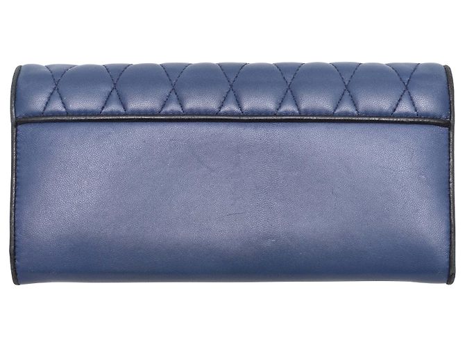 Cartera Continental de cuero acolchado Navy Miu Miu Azul - vista 3