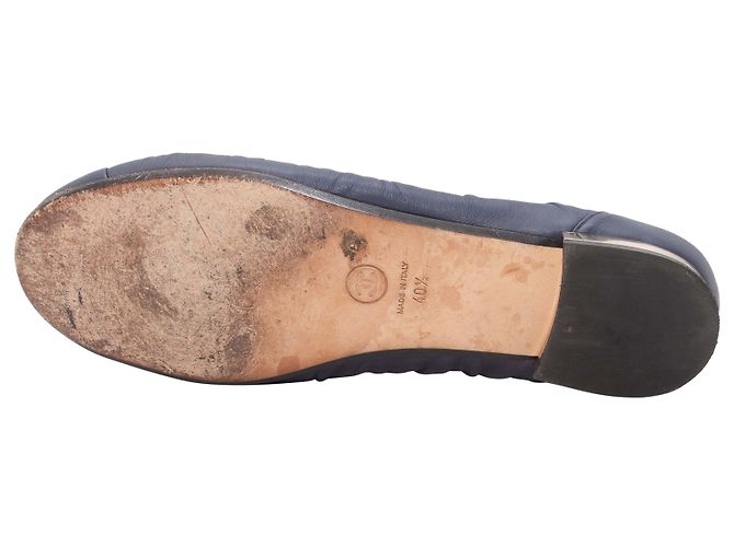 Navy Chanel Leather Ballet Flats Size 40.5 - view 5