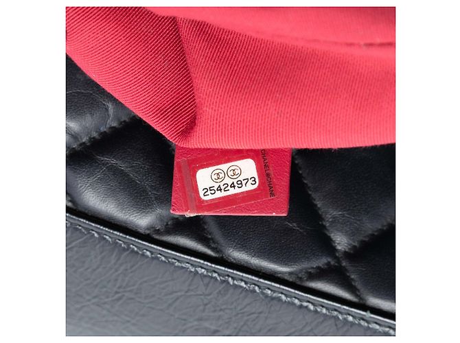 Clutch Chanel Gabrielle O Case in pelle di vitello invecchiata nera Large Nero - vista 6