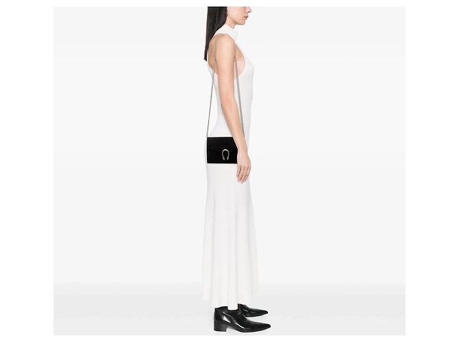 Borsa a tracolla Dionysus in scamosciato nero Gucci con catena - vista 8