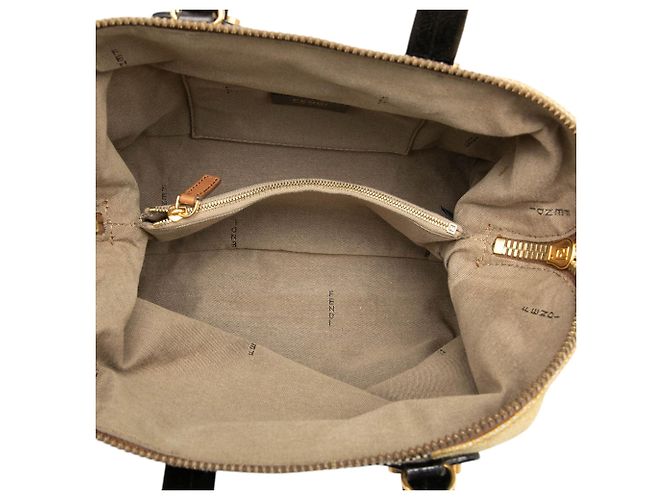 Borsa Fendi Mini Canvas Colorblock Chameleon Beige - vista 4