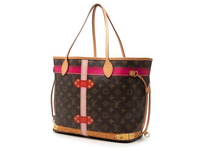 Borsa Tote Louis Vuitton Monogram Summer Trunks Neverfull MM marrone - vista 2