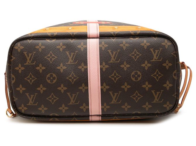 Borsa Tote Louis Vuitton Monogram Summer Trunks Neverfull MM marrone - vista 3