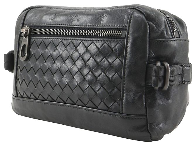 Borsa a tracolla Bottega Veneta in nappa Intrecciato nero - vista 2