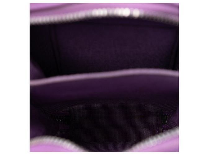 Borsa crossbody per telefono con zip in agnello trapuntato CC Chanel viola Porpora - vista 4