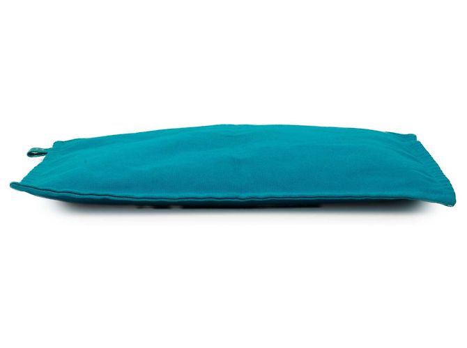 Pochette con cremallera Hermès Toile Bora Bora Blue GM Azul - vista 4
