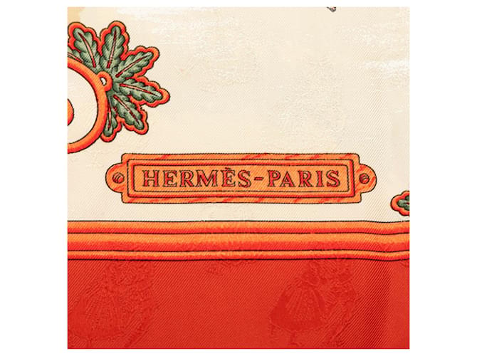 Sciarpa in seta Hermès Joies d'Hiver 90 bianca Bianco - vista 2