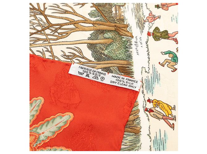 Sciarpa in seta Hermès Joies d'Hiver 90 bianca Bianco - vista 4