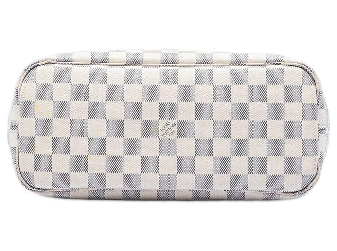Borsa Tote Louis Vuitton Damier Azur Neverfull PM bianca Bianco - vista 3