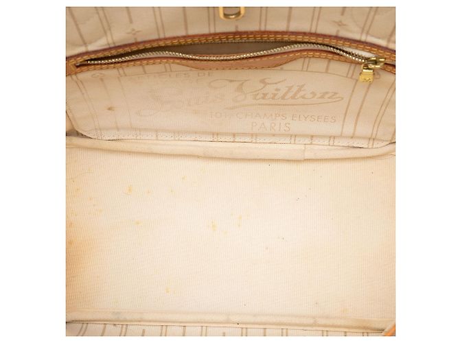 Borsa Tote Louis Vuitton Damier Azur Neverfull PM bianca Bianco - vista 4