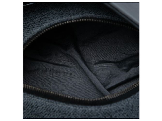 Borsa a tracolla in tweed grigio Prada - vista 4