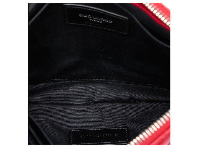 Pochette/Clutch Saint Laurent Chevron Leather Monogram Zip A5 Wristlet Rosso - vista 4
