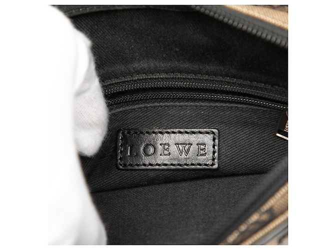 Borsa a mano in tela Anagram beige LOEWE - vista 5