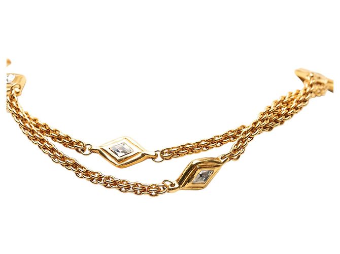 Collana lunga station Chanel placcata oro con strass di diamante D'oro - vista 2