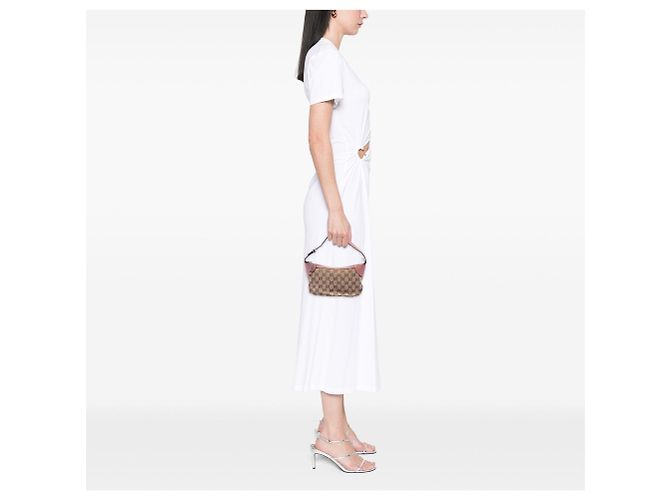 Borsa Gucci GG Canvas Web beige - vista 6