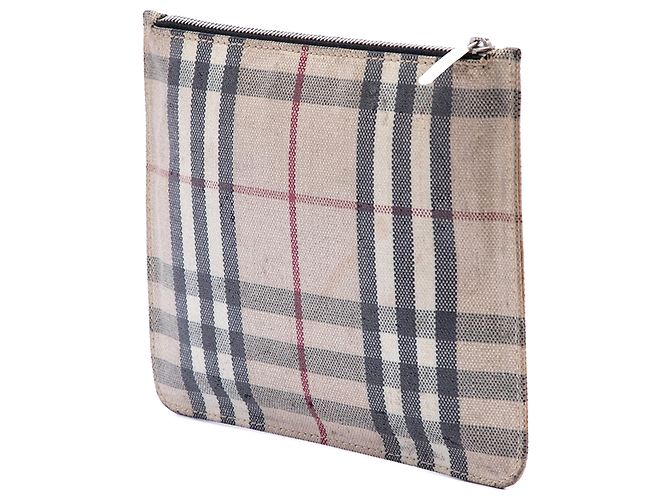 Pochette in tela Burberry House Check beige - vista 2