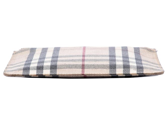 Pochette in tela Burberry House Check beige - vista 3