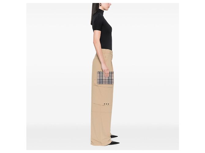 Pochette in tela Burberry House Check beige - vista 6