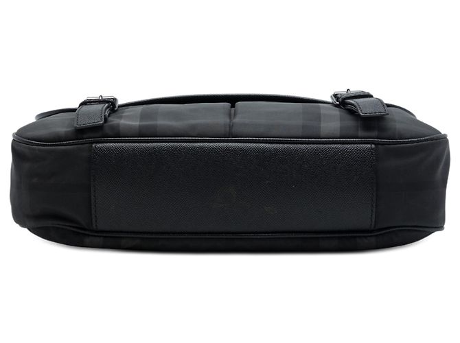 Borsa a tracolla in nylon Burberry Smoke Check grigio - vista 3