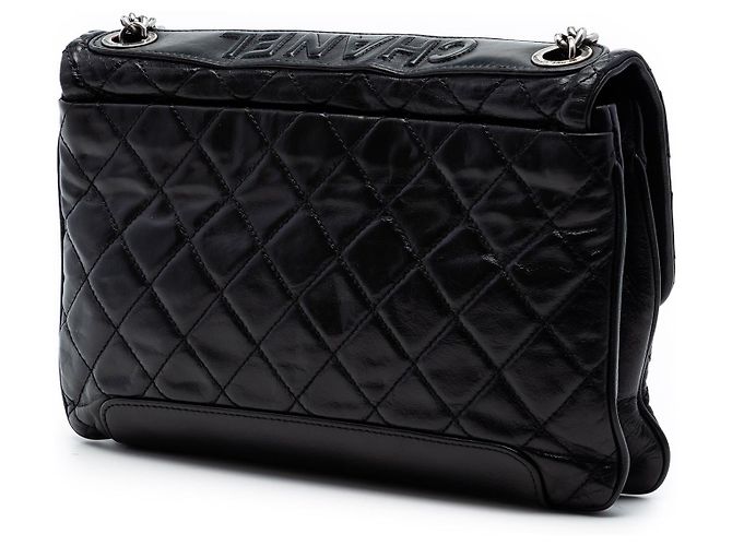 Borsa a tracolla Chanel CC in pelle di vitello laccata trapuntata nera Nero - vista 2