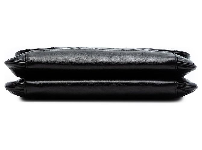 Borsa a tracolla Chanel CC in pelle di vitello laccata trapuntata nera Nero - vista 3