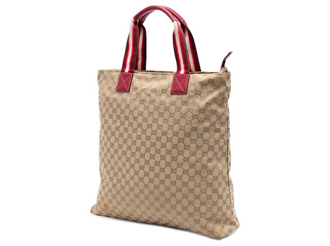 Tote verticale Gucci GG Canvas Web beige - vista 2