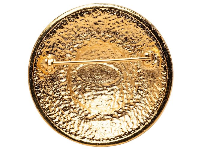 Chanel CC Sunburst Medaillon Brosche vergoldet Golden - Ansicht 3