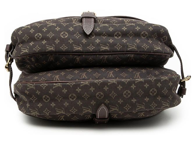 Borsa a tracolla Louis Vuitton Monogram Mini Lin Saumur 30 marrone - vista 3