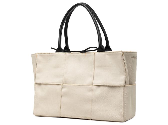 Borsa Bottega Veneta Medium Canvas Maxi Intrecciato Arco bianca Bianco - vista 2