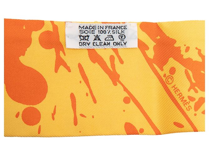 Hermès Twilly Seidentuch Orange Paint Splatter - Ansicht 5