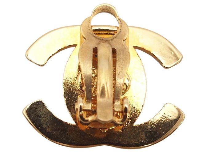 Orecchini a clip Chanel CC placcati oro con chiusura Turn Lock D'oro - vista 5