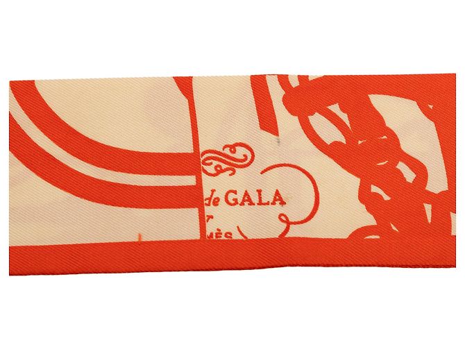 Orange Hermès Brides De Gala Shadow Seidentuch Twilly - Ansicht 2