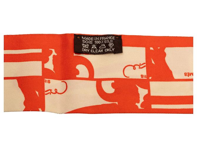 Orange Hermès Brides De Gala Shadow Seidentuch Twilly - Ansicht 5
